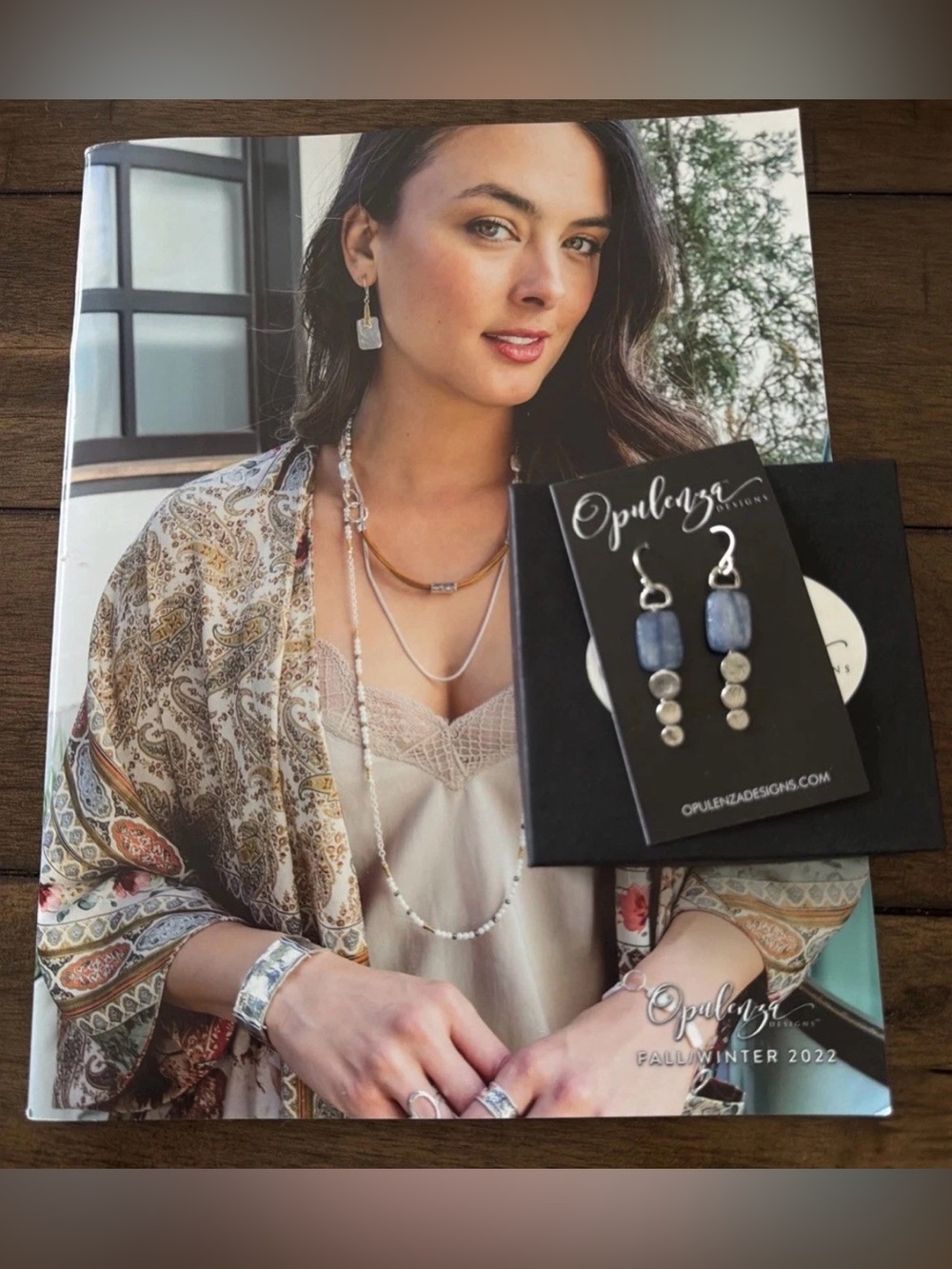 Opulenza Designs KYANITE Earrings With Sterling Silver Drops Jewelry E1129 NOS
